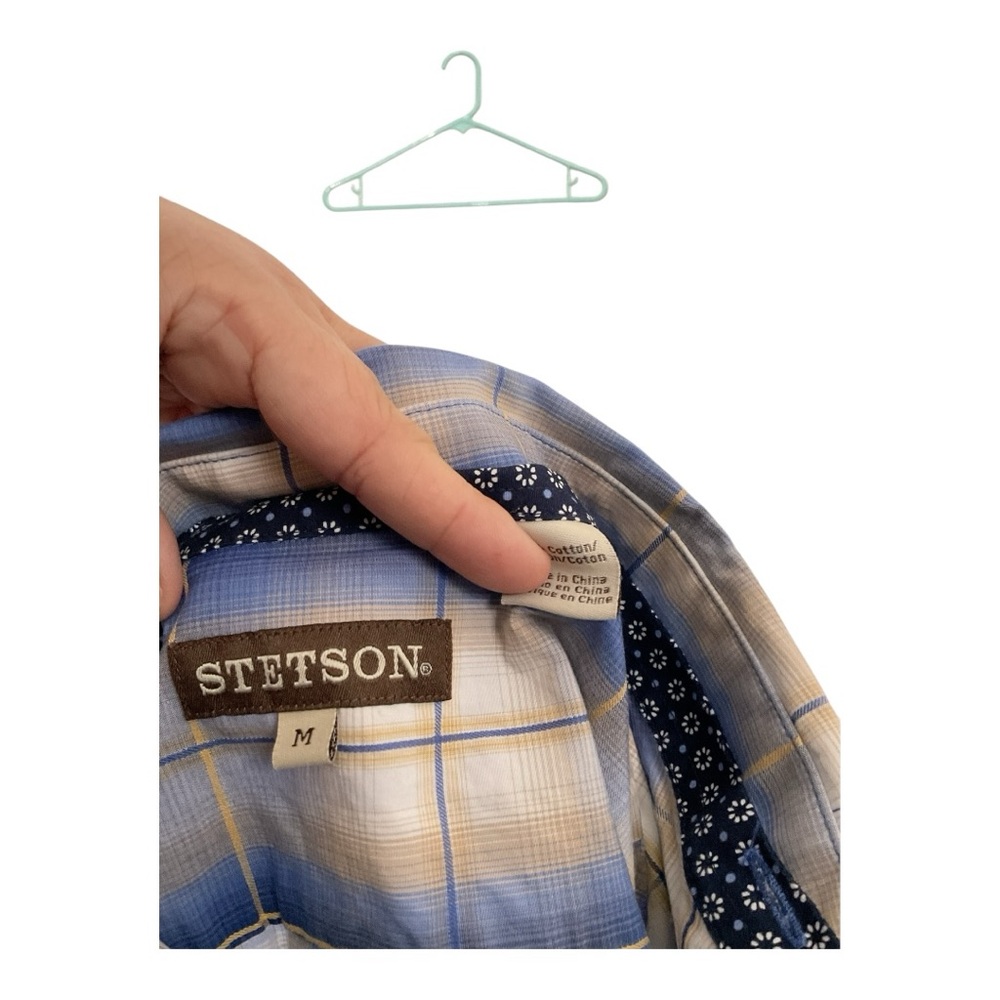 Men’s Stetson long sleeve, striped button-up, size medium - Picture 3 of 3